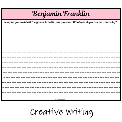 Benjamin Franklin | Main Idea and Supporting Details Reading Passage and Questions