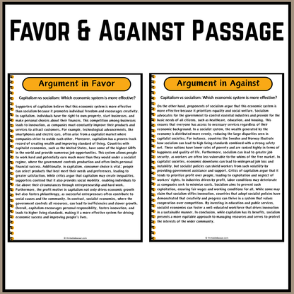 Capitalism vs socialism: Which economic system is more effective? | Debate Case Study Worksheet
