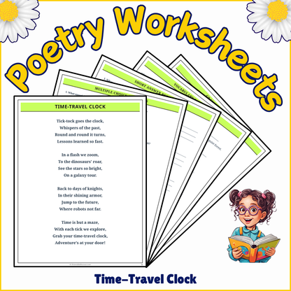 Time-Travel Clock | Poem Grammar Worksheet Printable Activity