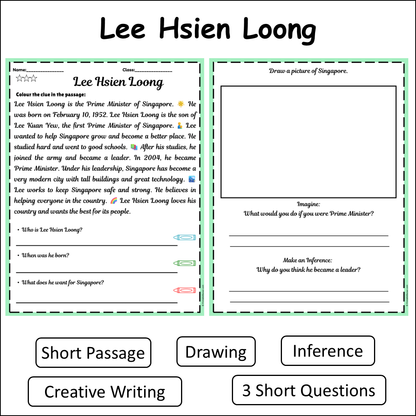 Lee Hsien Loong | Short Reading Comprehension Creative Worksheet