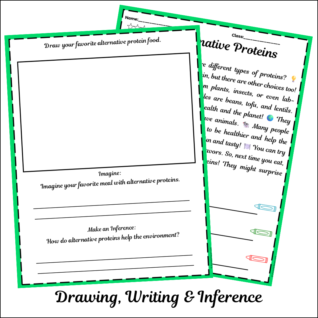 Alternative Proteins | Short Reading Comprehension Creative Worksheet