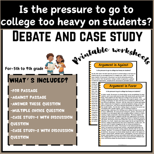 Is the pressure to go to college too heavy on students? | Debate Case Study Worksheet