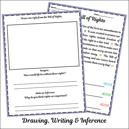 Bill of Rights | Short Reading Comprehension Creative Worksheet