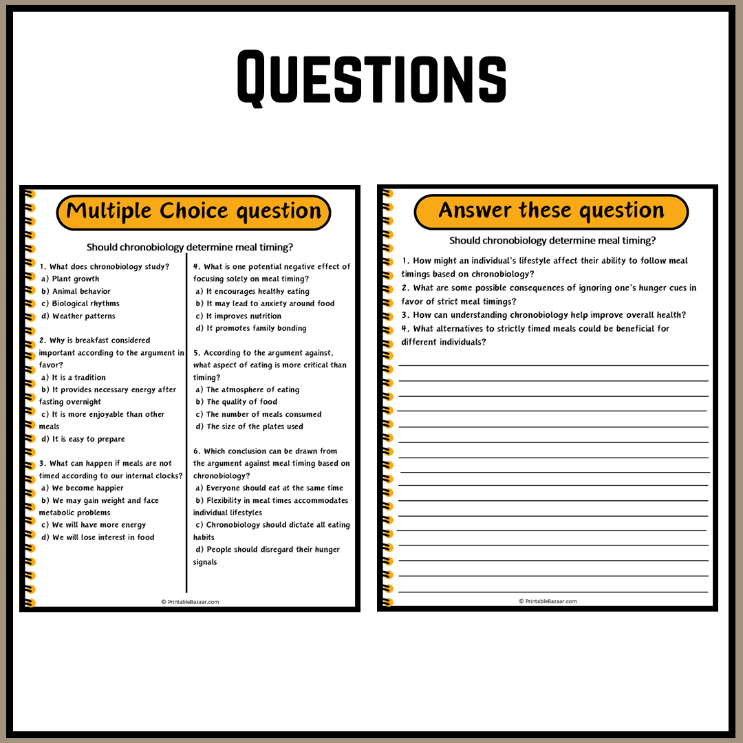 Should chronobiology determine meal timing? | Debate Case Study Worksheet