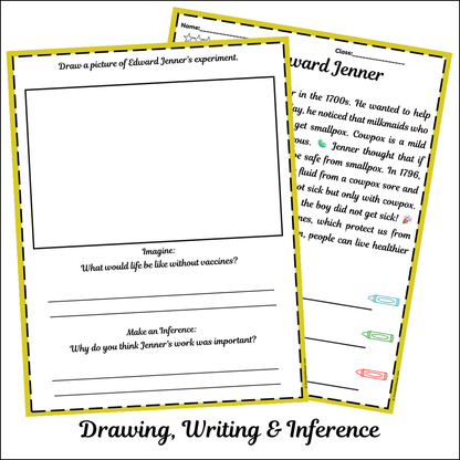 Edward Jenner | Short Reading Comprehension Creative Worksheet
