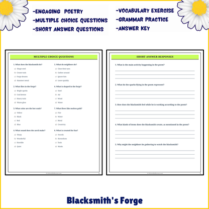 Blacksmith's Forge | Poem Grammar Worksheet Printable Activity