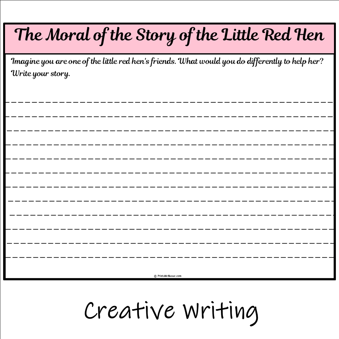 The Moral of the Story of the Little Red Hen | Main Idea and Supporting Details Reading Passage and Questions