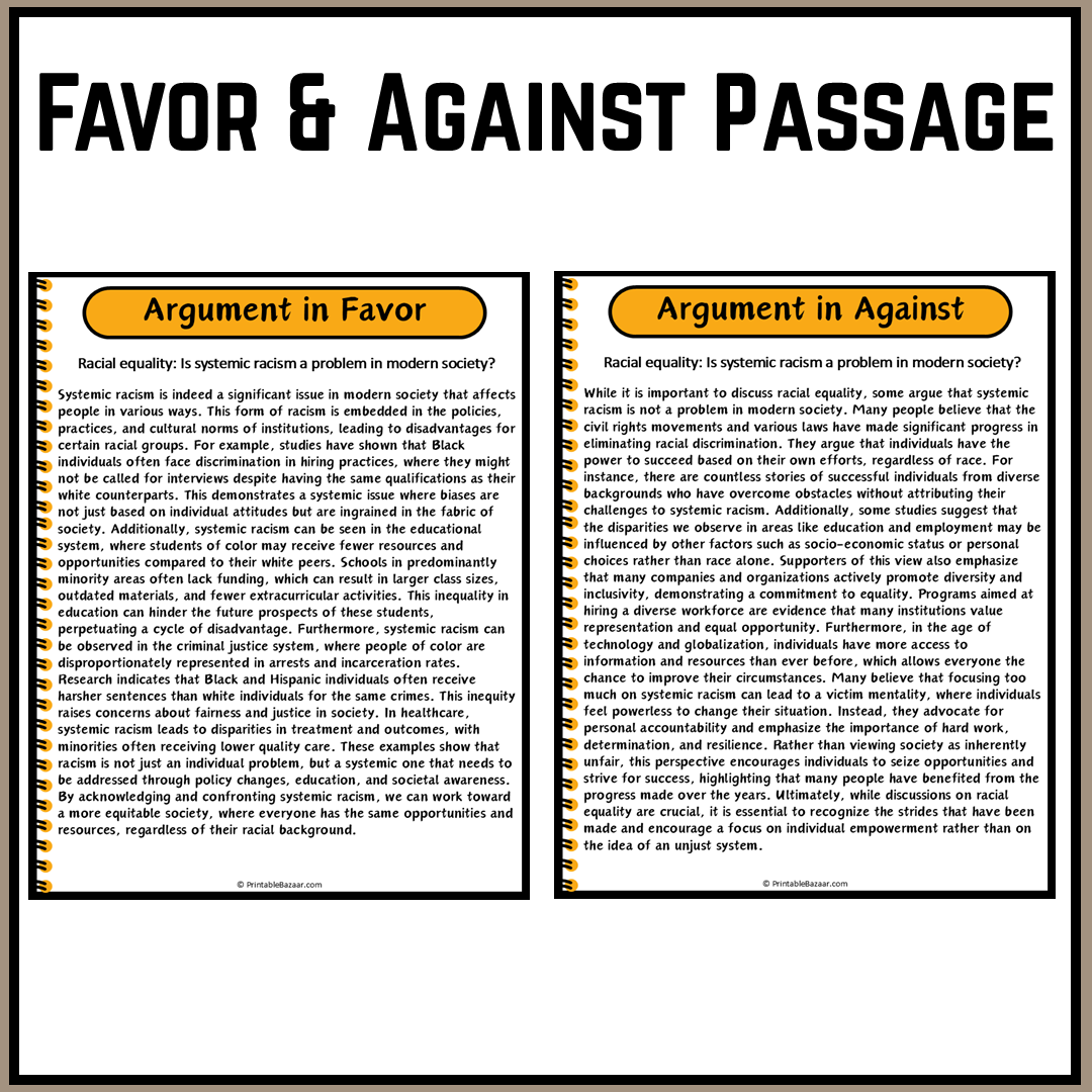 Racial equality: Is systemic racism a problem in modern society? | Debate Case Study Worksheet