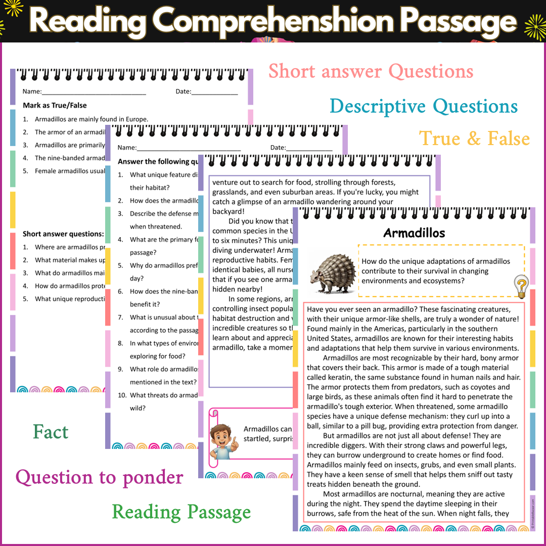 Armadillos | Reading Comprehension Passage and Questions