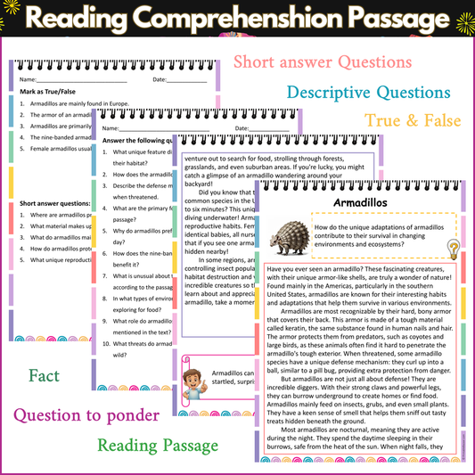 Armadillos | Reading Comprehension Passage and Questions