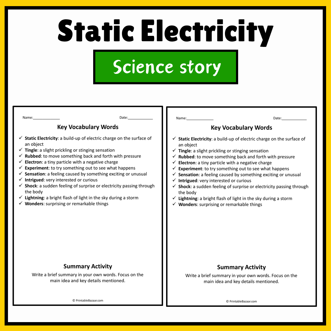 Static Electricity | Science Story Reading Comprehension Activity