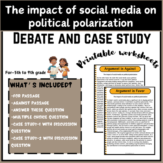 The impact of social media on political polarization | Debate Case Study Worksheet