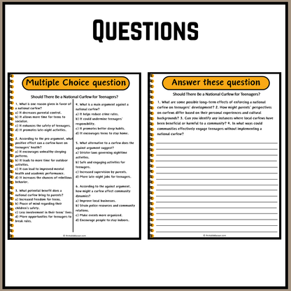 Should There Be a National Curfew for Teenagers? | Debate Case Study Worksheet