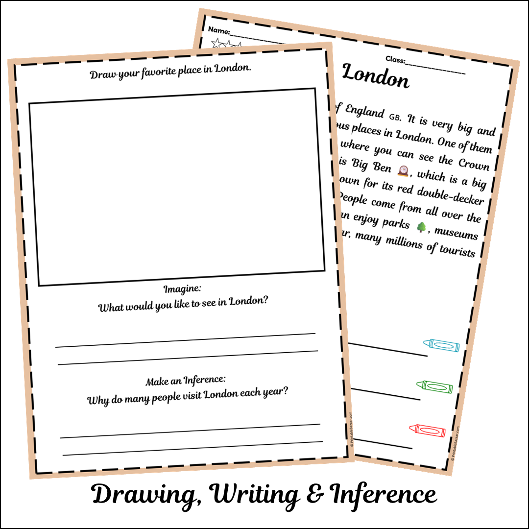 London | Short Reading Comprehension Creative Worksheet
