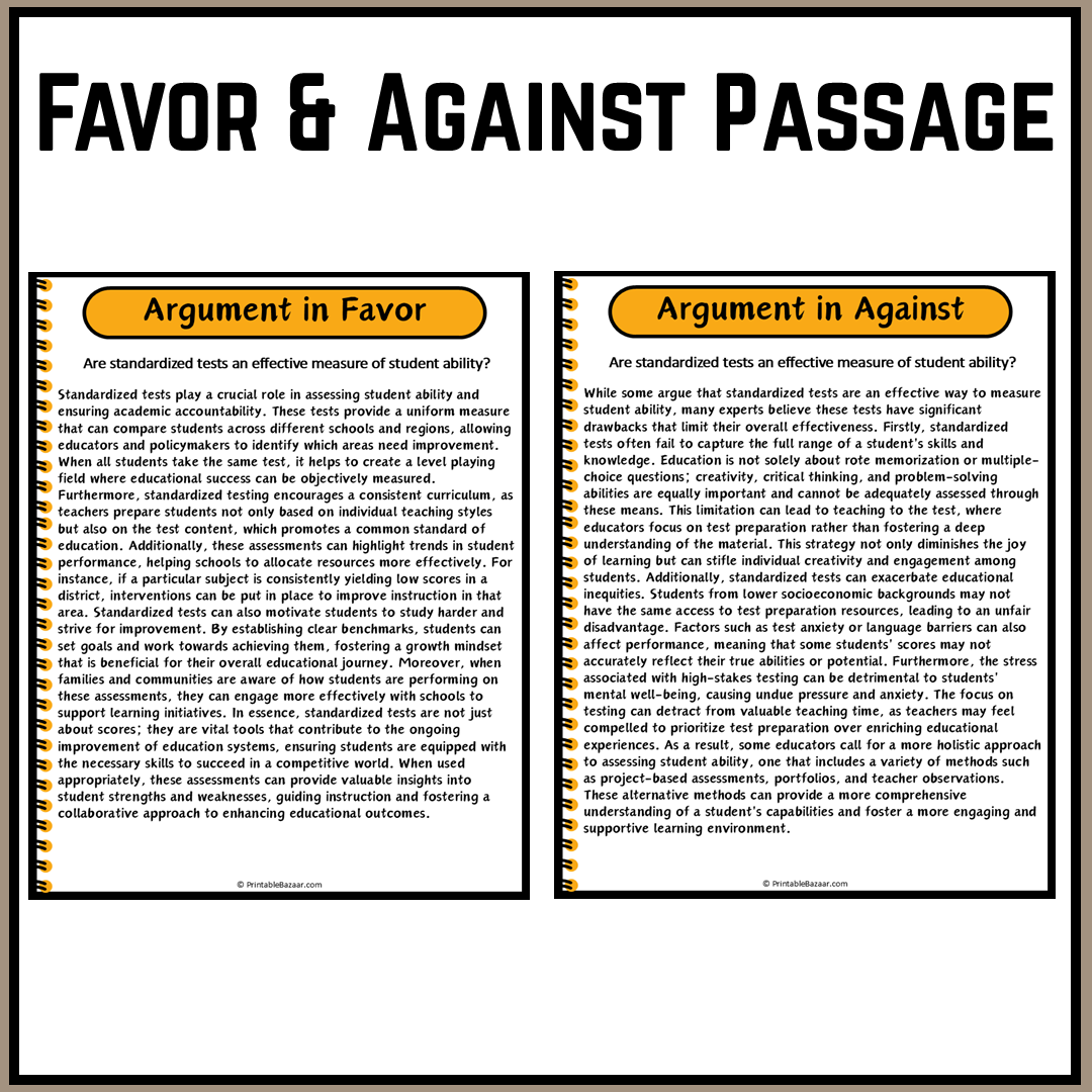 Are standardized tests an effective measure of student ability? | Debate Case Study Worksheet