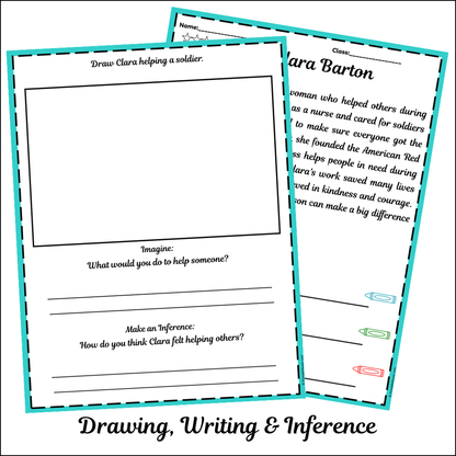 Clara Barton | Short Reading Comprehension Creative Worksheet