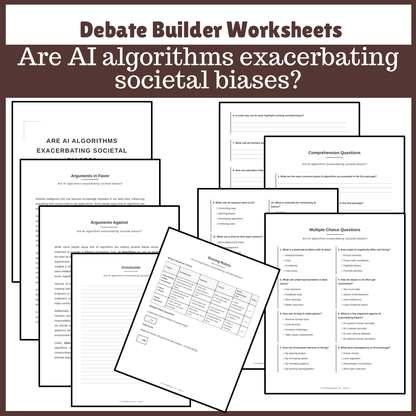Are AI algorithms exacerbating societal biases? | Favour and Against Worksheet Printable Activity