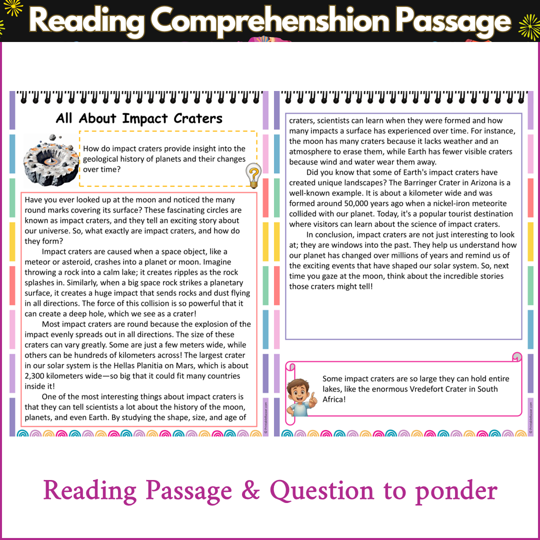 All About Impact Craters | Reading Comprehension Passage and Questions