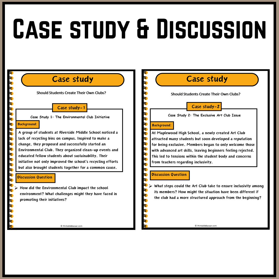 Should Students Create Their Own Clubs? | Debate Case Study Worksheet