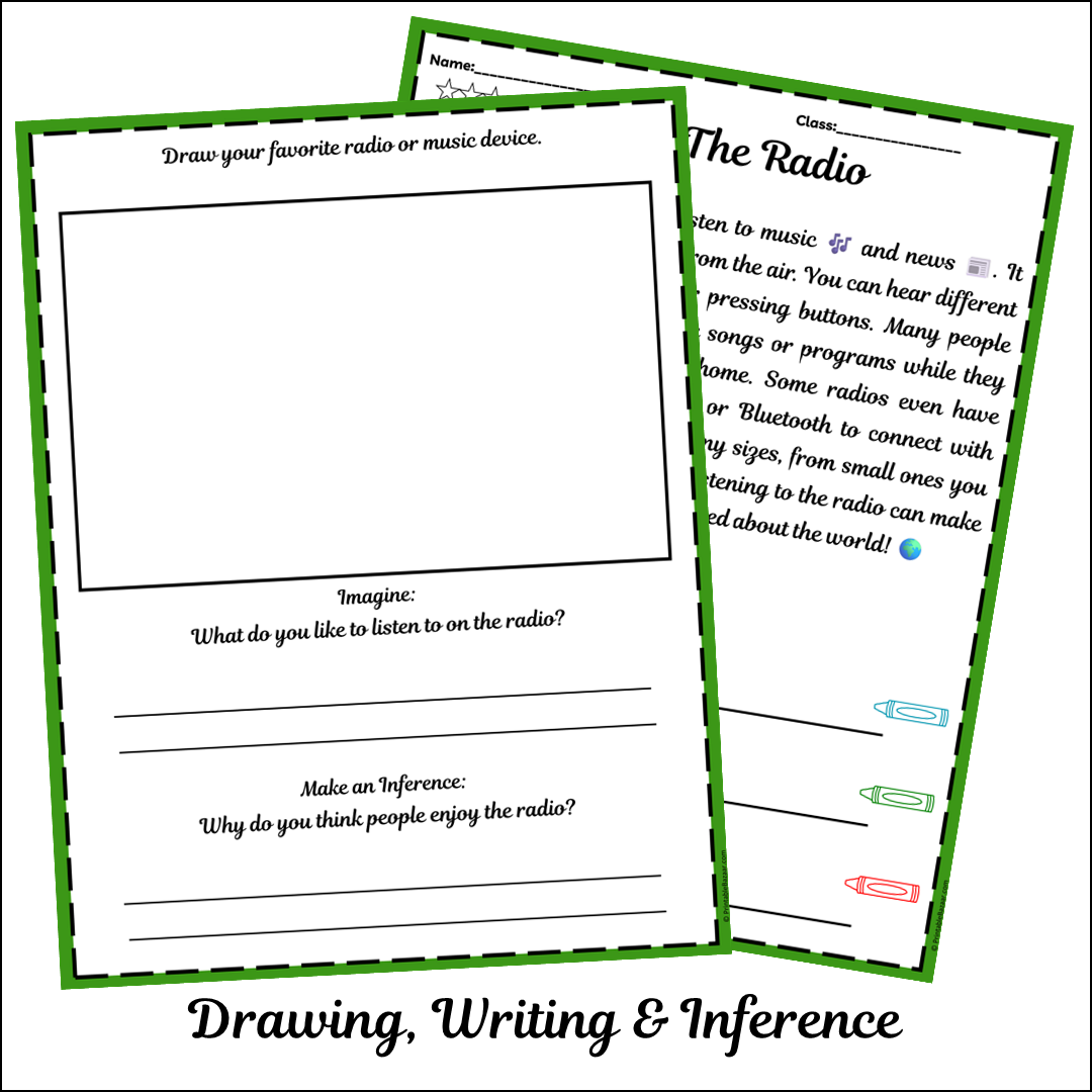 The Radio | Short Reading Comprehension Creative Worksheet