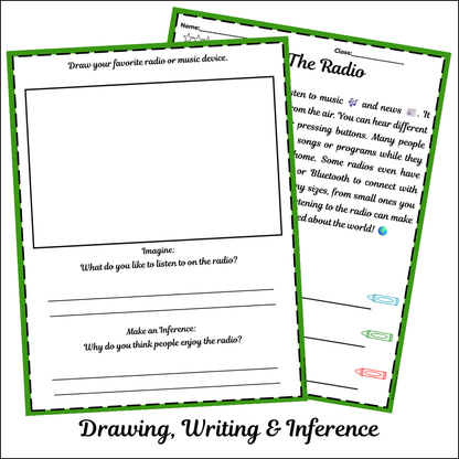 The Radio | Short Reading Comprehension Creative Worksheet