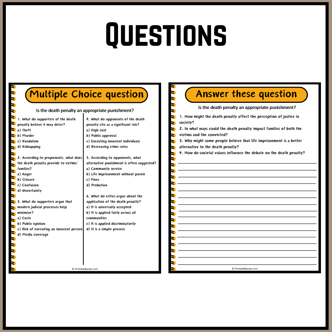 Is the death penalty an appropriate punishment? | Debate Case Study Worksheet