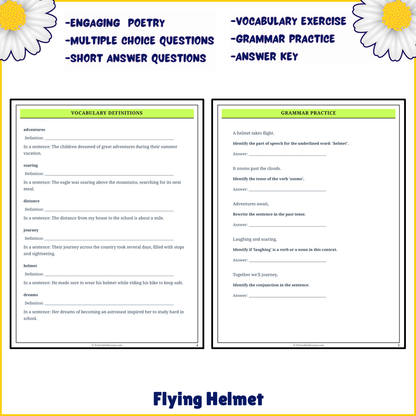 Flying Helmet | Poem Grammar Worksheet Printable Activity