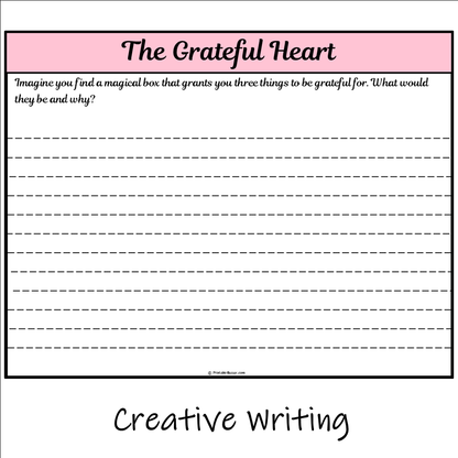 The Grateful Heart | Main Idea and Supporting Details Reading Passage and Questions