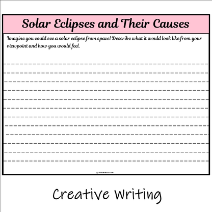 Solar Eclipses and Their Causes | Main Idea and Supporting Details Reading Passage and Questions