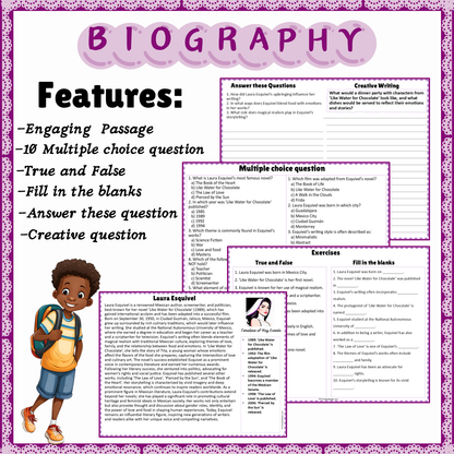 Laura Esquivel | Biography Reading Comprehension and Questions Worksheet