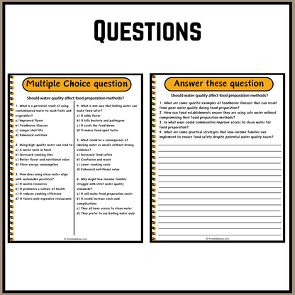 Should water quality affect food preparation methods? | Debate Case Study Worksheet