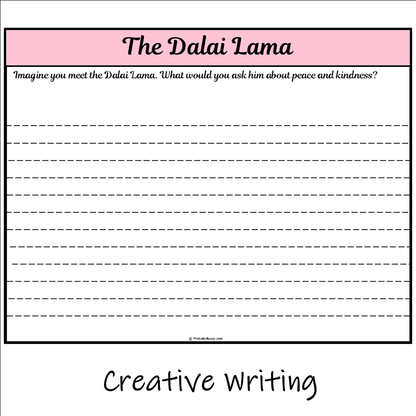 The Dalai Lama | Main Idea and Supporting Details Reading Passage and Questions