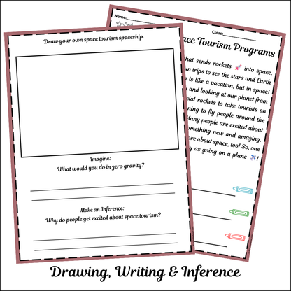 SpaceX Space Tourism Programs | Short Reading Comprehension Creative Worksheet