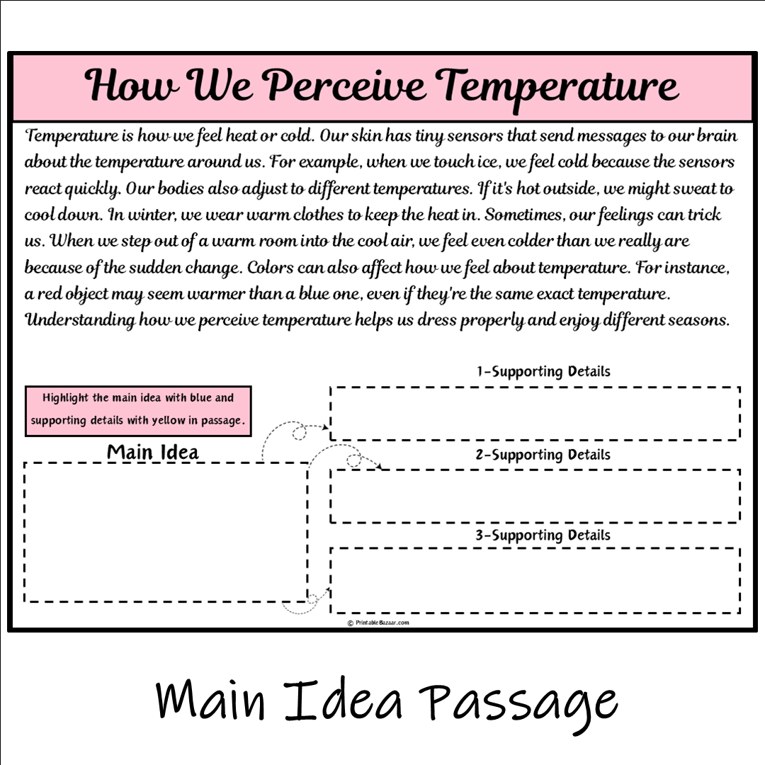 How We Perceive Temperature | Main Idea and Supporting Details Reading Passage and Questions