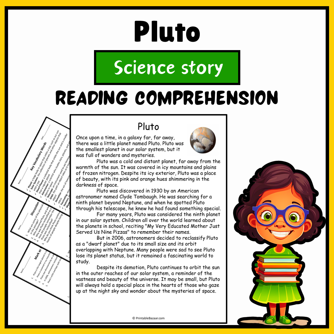 Pluto | Science Story Reading Comprehension Activity