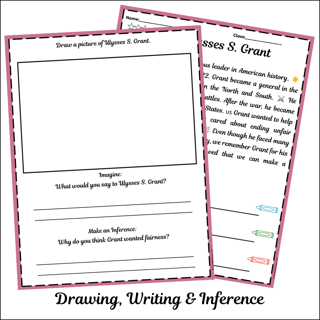 Ulysses S. Grant | Short Reading Comprehension Creative Worksheet