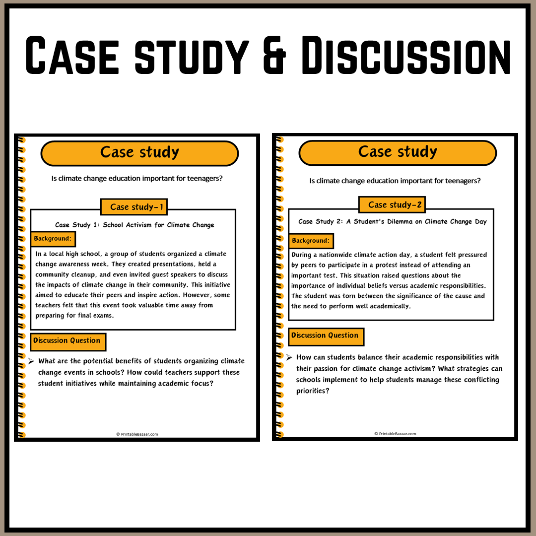 Is climate change education important for teenagers? | Debate Case Study Worksheet