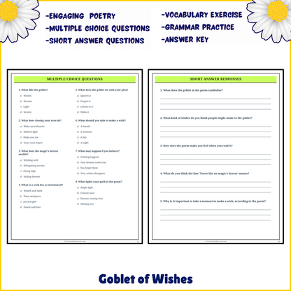 Goblet of Wishes | Poem Grammar Worksheet Printable Activity