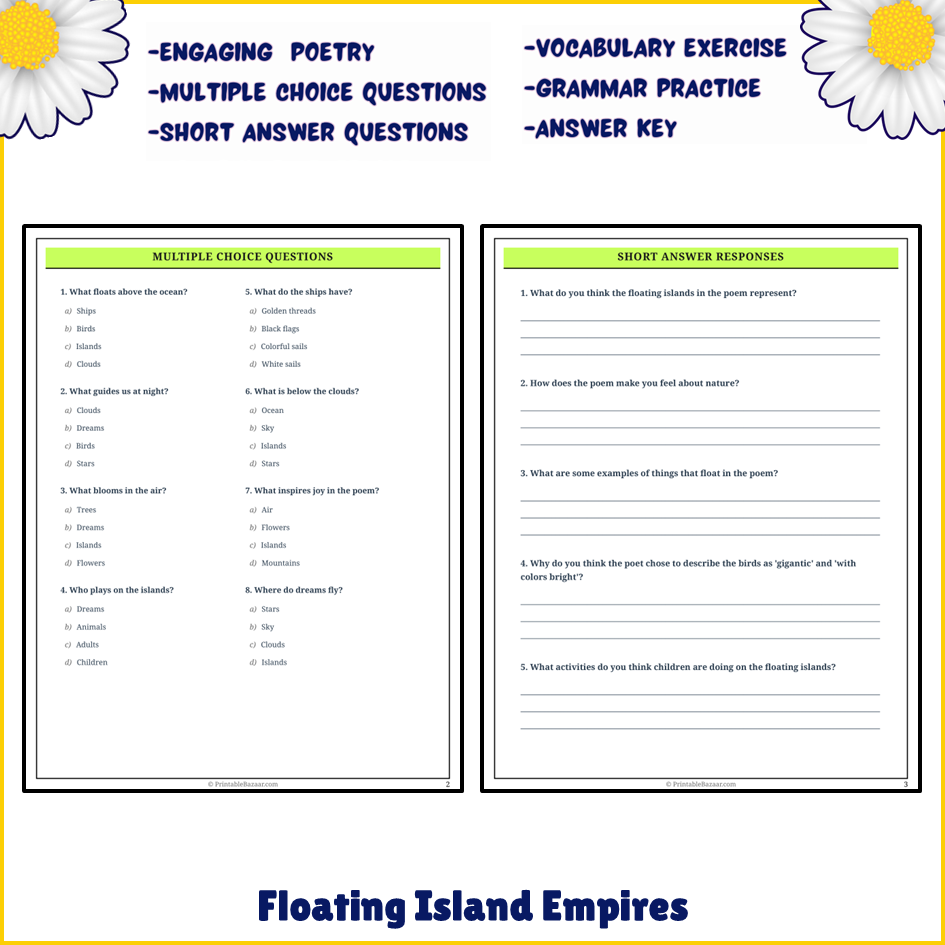 Floating Island Empires | Poem Grammar Worksheet Printable Activity