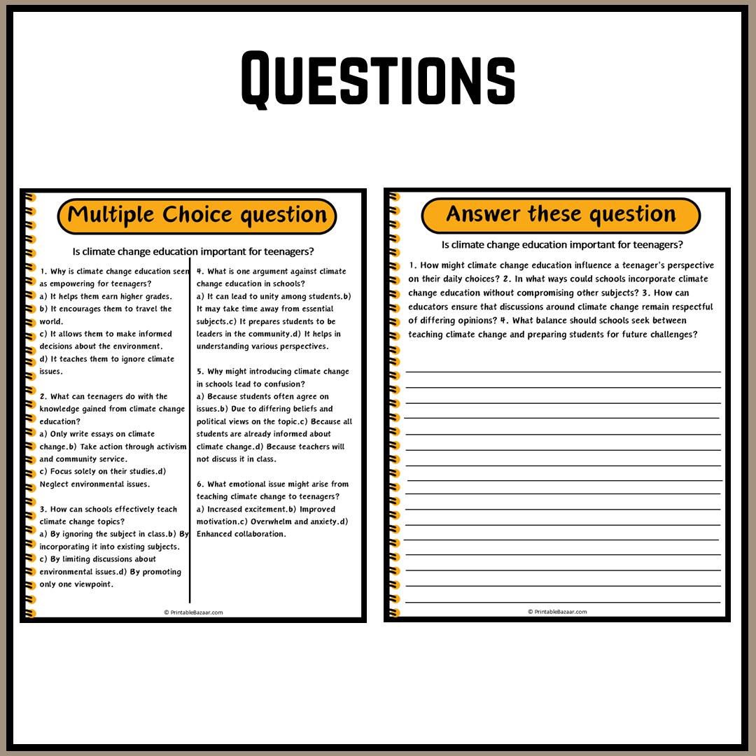 Is climate change education important for teenagers? | Debate Case Study Worksheet