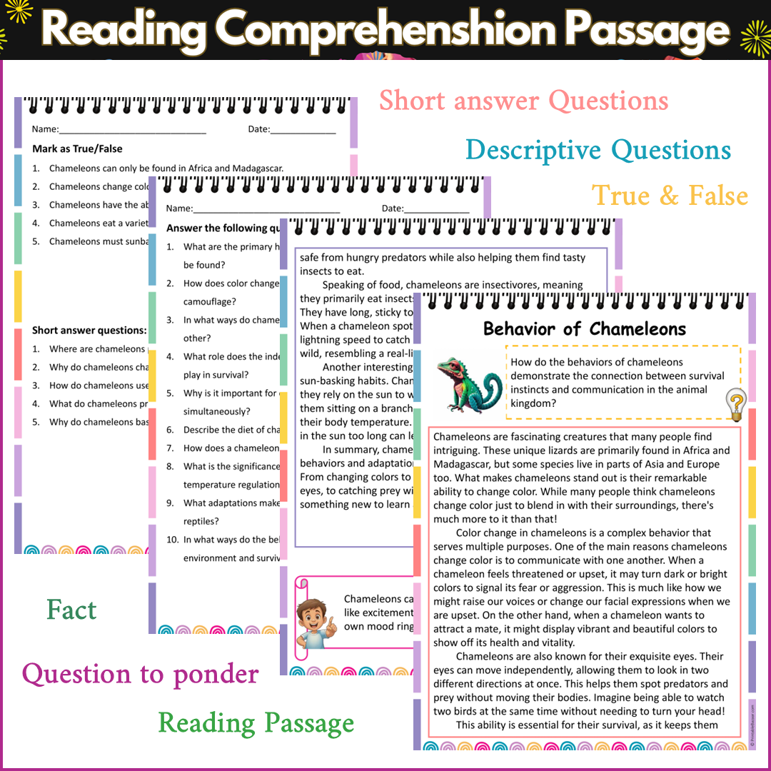 Behavior of Chameleons | Reading Comprehension Passage and Questions
