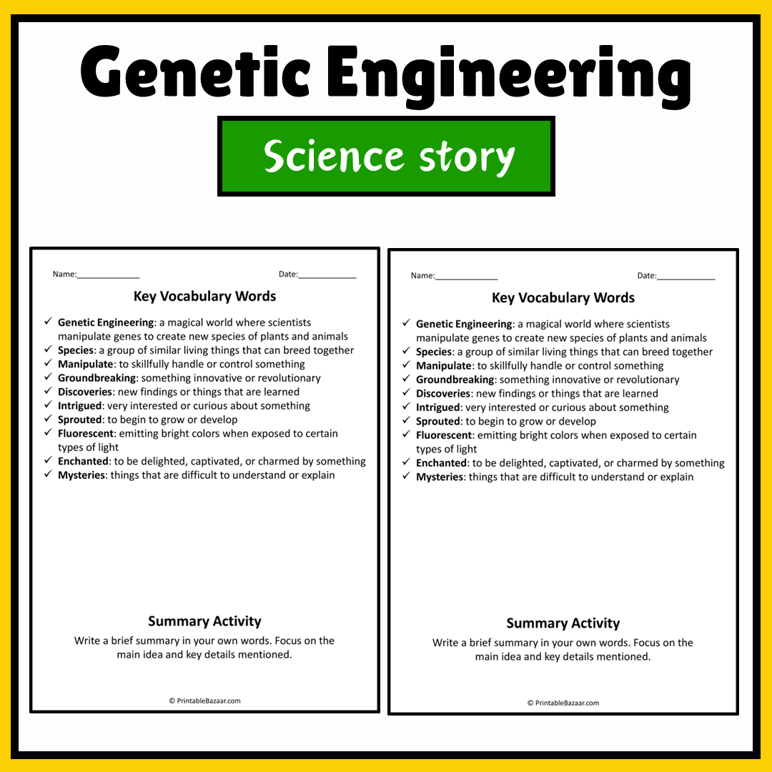Genetic Engineering | Science Story Reading Comprehension Activity
