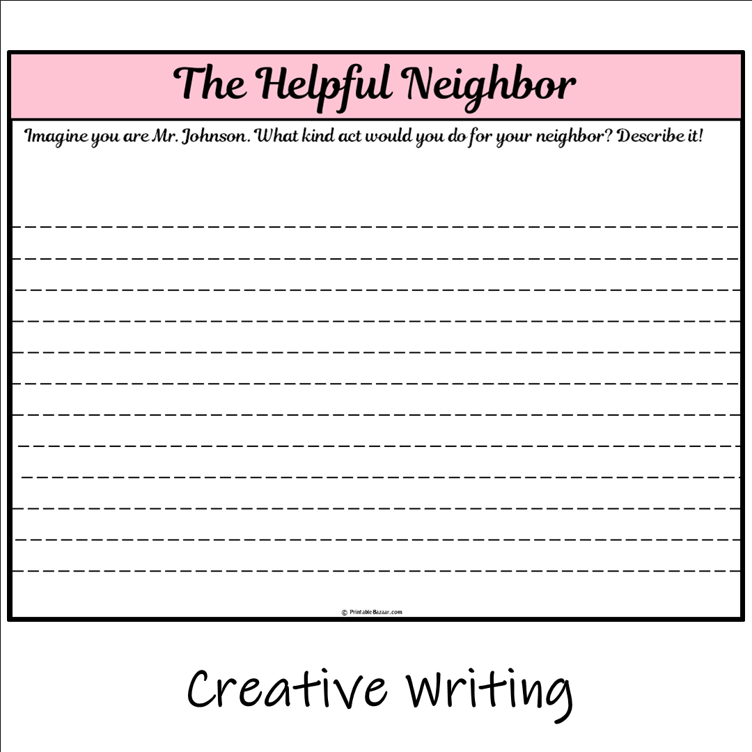 The Helpful Neighbor | Main Idea and Supporting Details Reading Passage and Questions