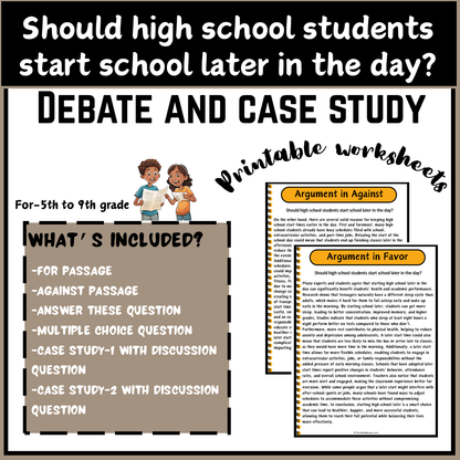 Should high school students start school later in the day? | Debate Case Study Worksheet