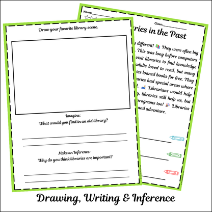 Libraries in the Past | Short Reading Comprehension Creative Worksheet