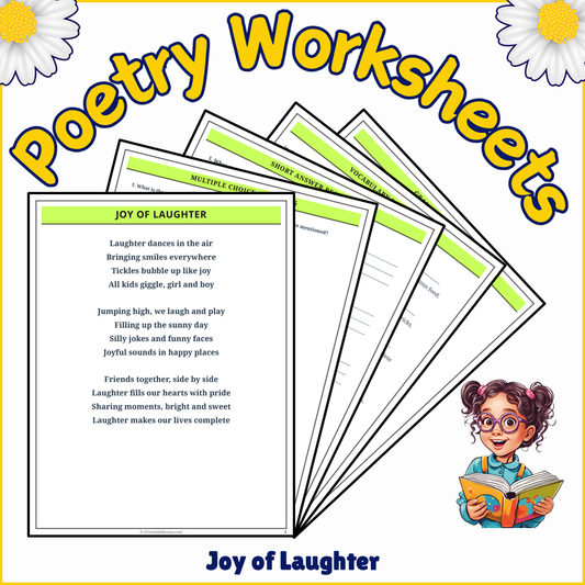Joy of Laughter | Poem Grammar Worksheet Printable Activity