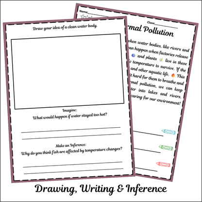 Thermal Pollution | Short Reading Comprehension Creative Worksheet