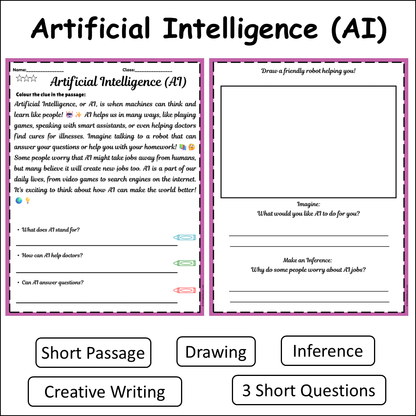 Artificial Intelligence (AI) | Short Reading Comprehension Creative Worksheet