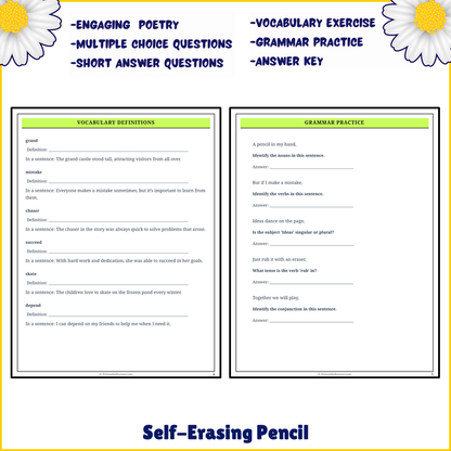 Self-Erasing Pencil | Poem Grammar Worksheet Printable Activity