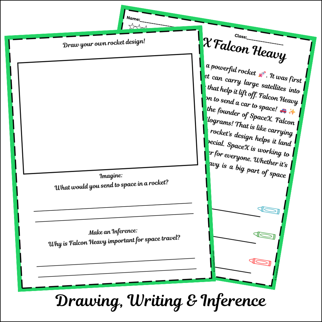 SpaceX Falcon Heavy | Short Reading Comprehension Creative Worksheet